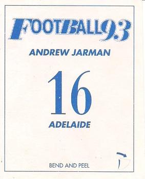 1993 Select AFL Stickers #16 Andrew Jarman Back